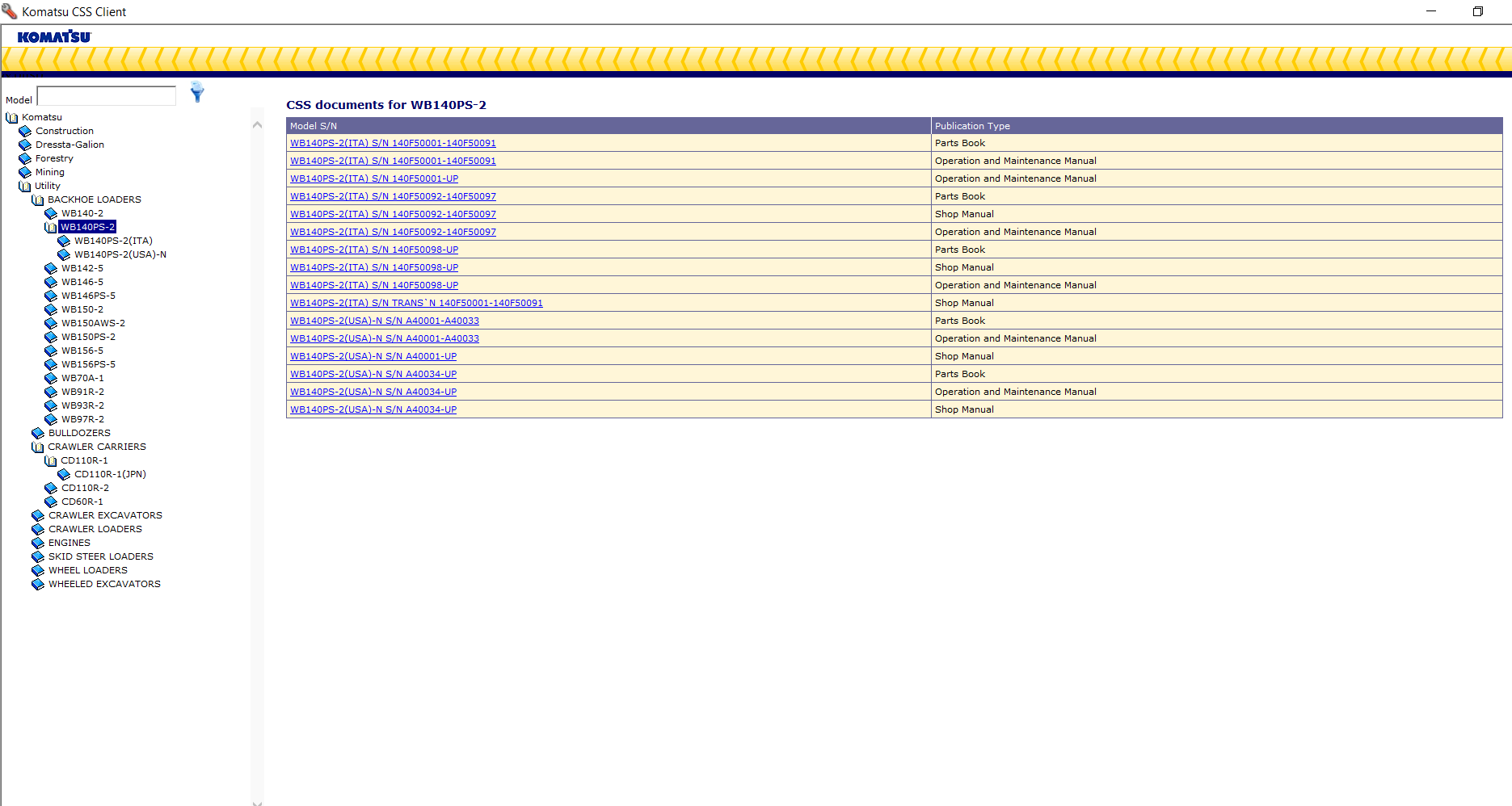 Komatsu CSS Service Manuals + Komatsu Parts Viewer 05.2022 USA Europe Japan