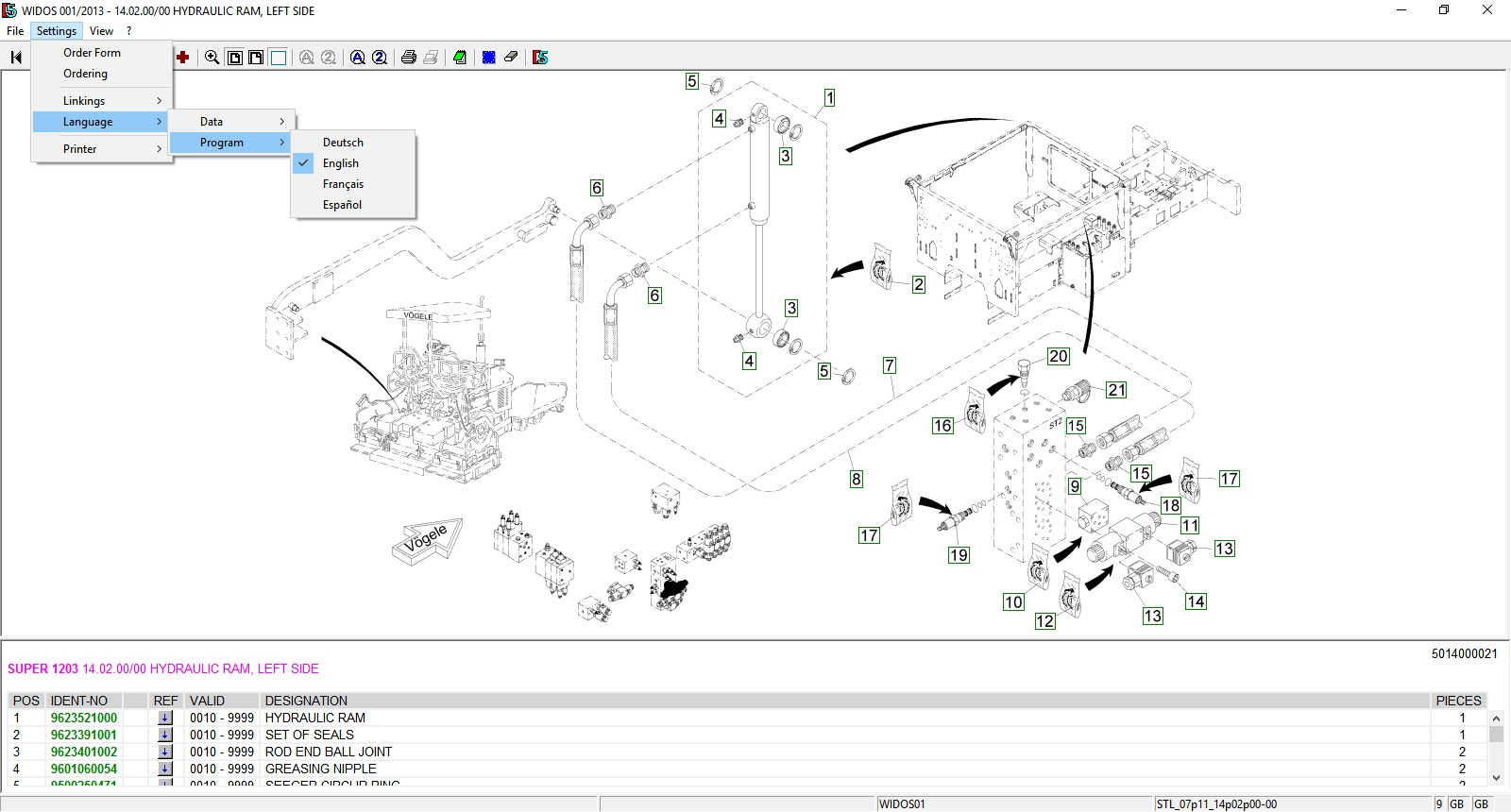 Wirtgen WIDOS Spare Parts Catalog [01.2013]