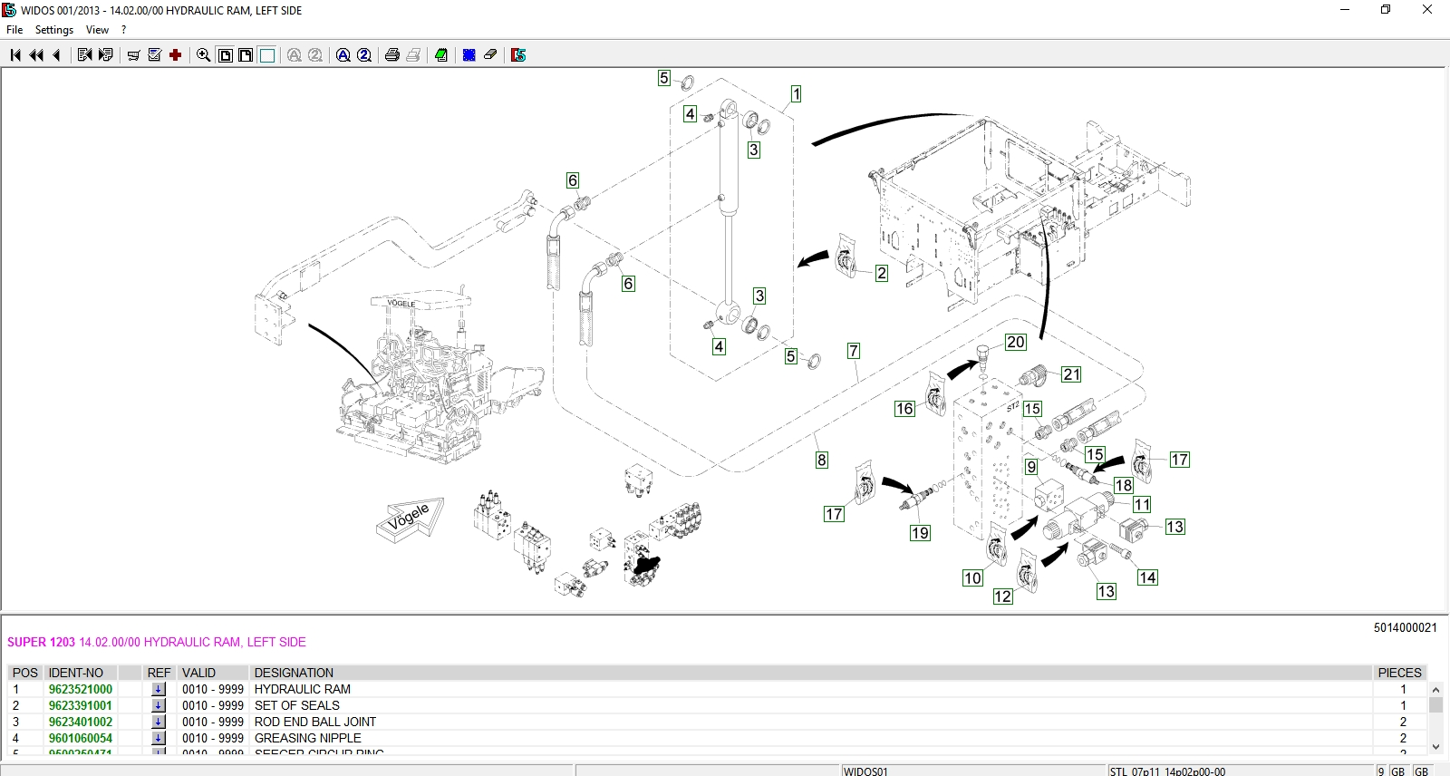 Wirtgen WIDOS Spare Parts Catalog [01.2013]