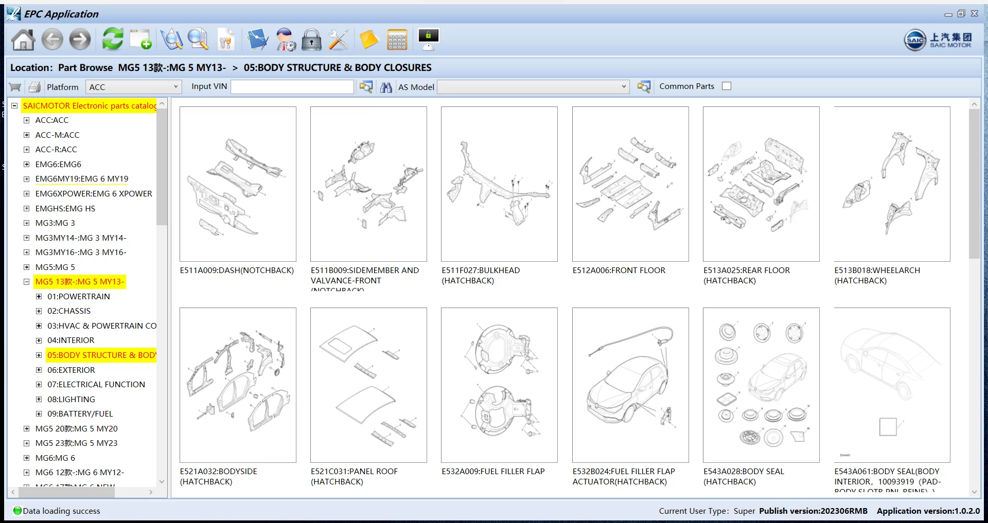 SAIC MOTOR EPC SYSTEM 1.0.2.0 [2023.06]